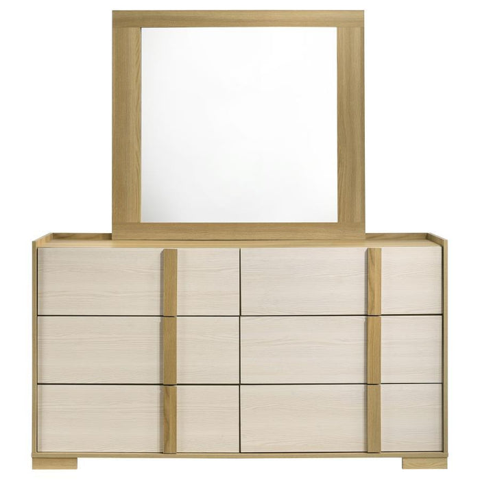 Hyland - 6-Drawer Dresser With Mirror - Natural – Dresser & Mirror by Coaster Fine Furniture at Furniture Wholesale Plus , Nashville furniture store