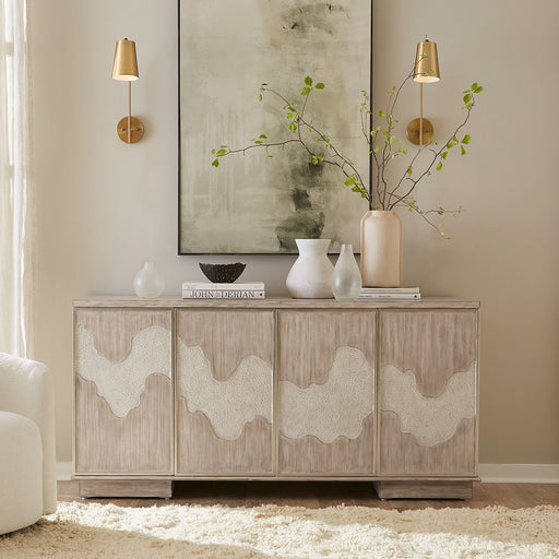 Terrace - 4 Door Accent Cabinet - Gravel – Accent Cabinets by Liberty Furniture at Furniture Wholesale Plus , Nashville furniture store