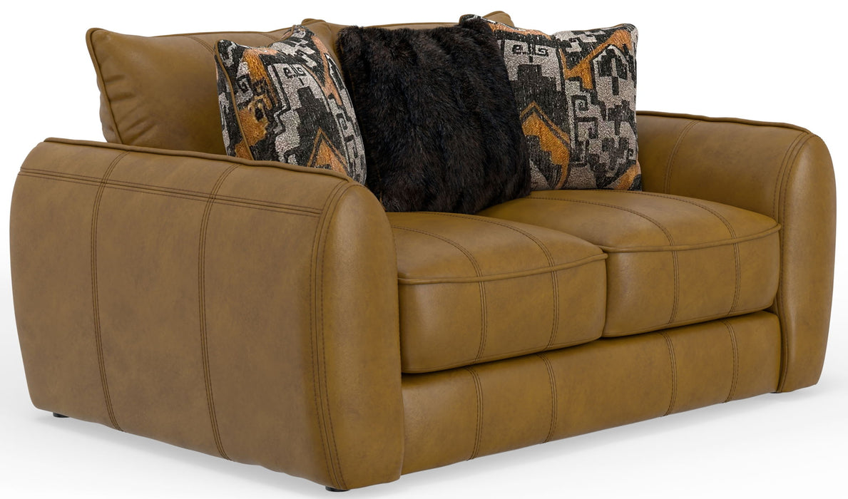 Corvara - Top Grain Italian Leather Match Loveseat - Caramel – Stationary Loveseats by Jackson at Furniture Wholesale Plus , Nashville furniture store