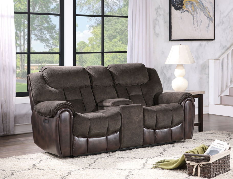 Apollo - Dual Power Console Loveseat - Black – Reclining Loveseats by Steve Silver Furniture at Furniture Wholesale Plus , Nashville furniture store