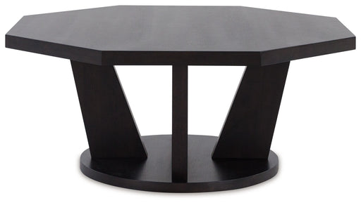 Chasinfield - Octagon Coffee Table - Dark Brown – Coffee Tables by Signature Design by Ashley® at Furniture Wholesale Plus , Nashville furniture store