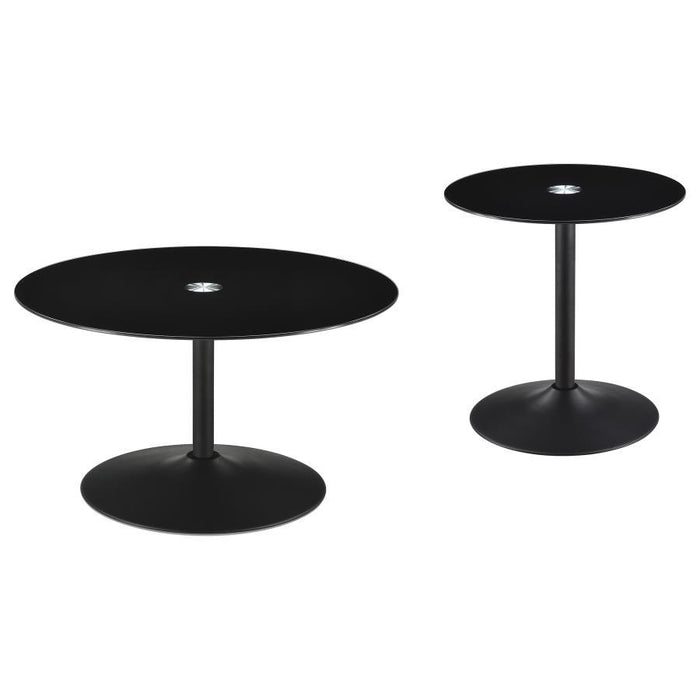 Ganso - Round Glass Top Coffee And End Table Set – Table Sets by Coaster Fine Furniture at Furniture Wholesale Plus , Nashville furniture store