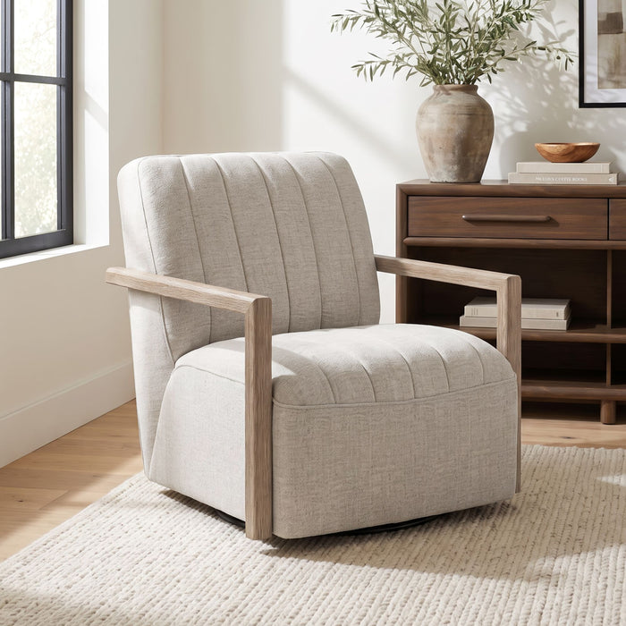 Blaze - Swivel Chair - Laurence Cream – Swivel Chairs by Elements International at Furniture Wholesale Plus , Nashville furniture store