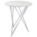 Bexter - Round Faux Marble Bistro Bar Table - Chrome – Bar Tables by CoasterEveryday at Furniture Wholesale Plus , Nashville furniture store