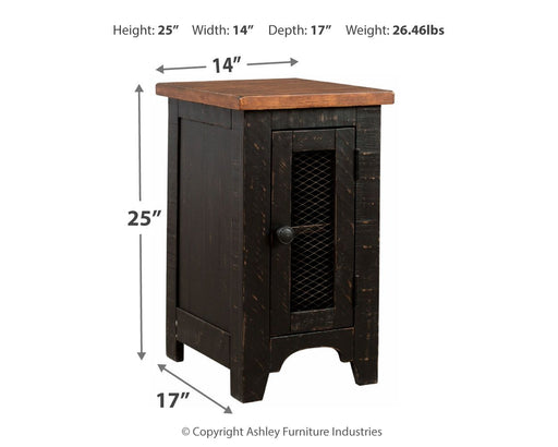 Valebeck - Black / Brown - Chair Side End Table - Premium Chair Side Tables from Signature Design by Ashley® - Just $178! Shop now at Furniture Wholesale Plus  We are the best furniture store in Nashville, Hendersonville, Goodlettsville, Madison, Antioch, Mount Juliet, Lebanon, Gallatin, Springfield, Murfreesboro, Franklin, Brentwood