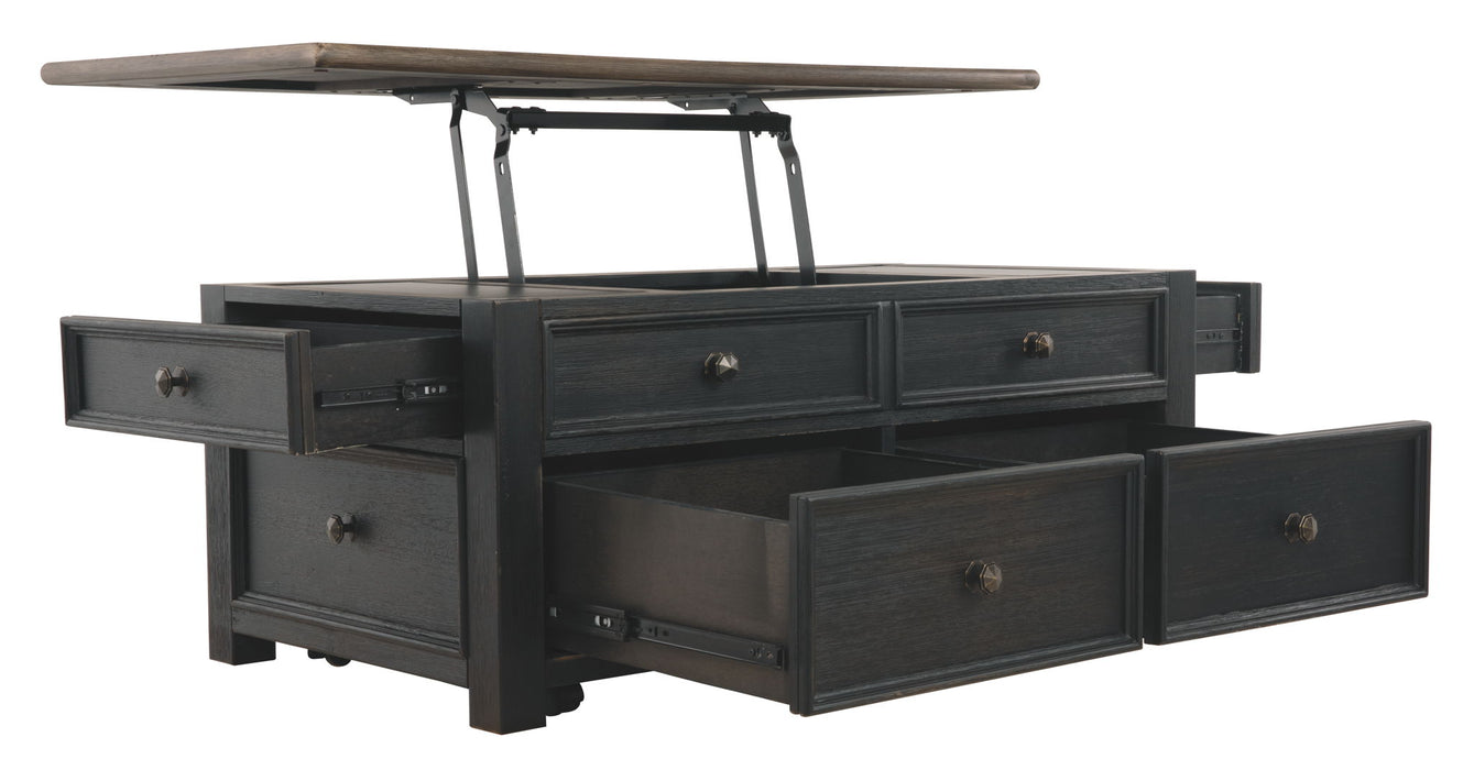 Tyler Creek - Lift Top Cocktail Table - Grayish Brown / Black – Cocktail Tables by Signature Design by Ashley® at Furniture Wholesale Plus , Nashville furniture store