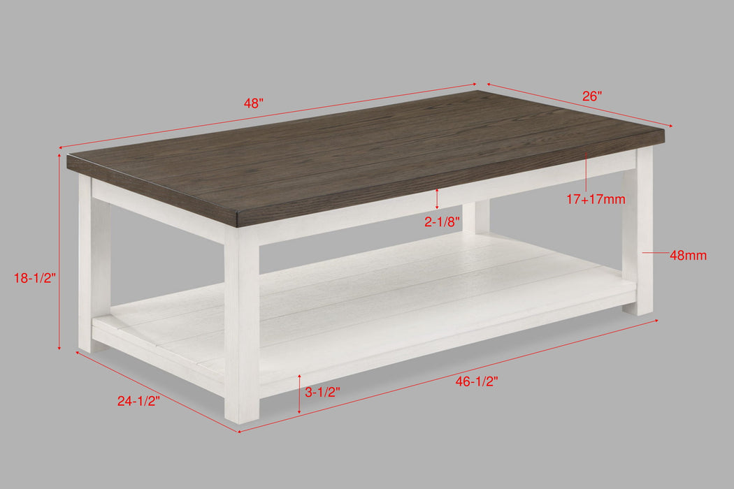 Dakota - Coffee Table With Casters - White – Coffee Tables by Crown Mark at Furniture Wholesale Plus , Nashville furniture store