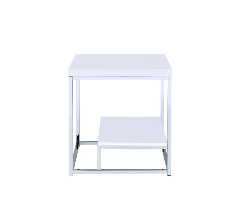 Lucia - End Table - White – End Tables by Steve Silver Furniture at Furniture Wholesale Plus , Nashville furniture store