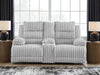 Rhines Falls - Double Reclining Power Loveseat With Console - Alloy – Reclining Loveseats by Signature Design by Ashley® at Furniture Wholesale Plus , Nashville furniture store
