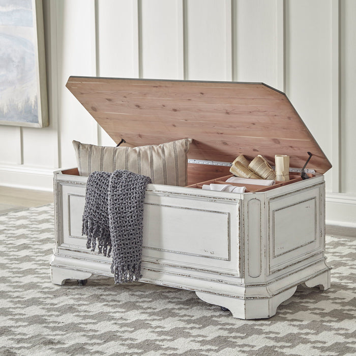Magnolia Manor - Storage Trunk - Antique White – Storage Trunks by Liberty Furniture at Furniture Wholesale Plus , Nashville furniture store