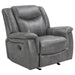 Conrad - Upholstered Padded Arm Glider Recliner - Gray - Premium Glider Chairs from CoasterEveryday - Just $579! Shop now at Furniture Wholesale Plus  We are the best furniture store in Nashville, Hendersonville, Goodlettsville, Madison, Antioch, Mount Juliet, Lebanon, Gallatin, Springfield, Murfreesboro, Franklin, Brentwood