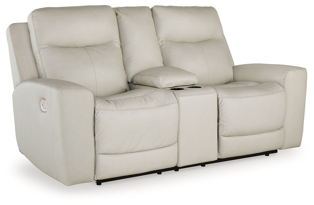 Mindanao - Power Reclining Loveseat With Console /Adj Hdrst – Reclining Loveseats by Signature Design by Ashley® at Furniture Wholesale Plus , Nashville furniture store