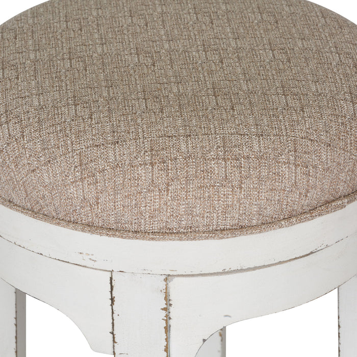 Magnolia Manor - Console Swivel Stool - Antique White – Counter Height (24"-27") by Liberty Furniture at Furniture Wholesale Plus , Nashville furniture store