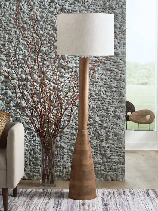 Ailsa - Wood Floor Lamp - Natural Brown – Floor Lamps by Signature Design by Ashley® at Furniture Wholesale Plus , Nashville furniture store