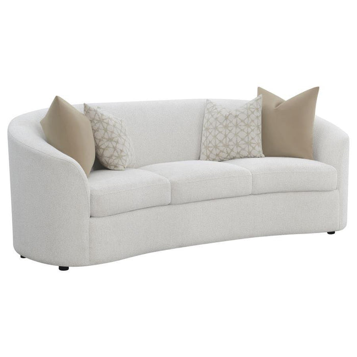 Rainn - Boucle Upholstered Sloped Arm Sofa Set – Stationary Sofas & Loveseats by CoasterEssence at Furniture Wholesale Plus , Nashville furniture store