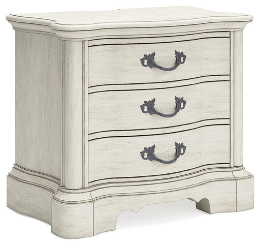 Arlendyne - Antique White - Three Drawer Night Stand - Premium Nightstands w/ Charging Stations from Signature Design by Ashley® - Just $658! Shop now at Furniture Wholesale Plus  We are the best furniture store in Nashville, Hendersonville, Goodlettsville, Madison, Antioch, Mount Juliet, Lebanon, Gallatin, Springfield, Murfreesboro, Franklin, Brentwood