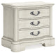 Arlendyne - Three Drawer Night Stand - Antique White – Nightstands w/ Charging Stations by Signature Design by Ashley® at Furniture Wholesale Plus , Nashville furniture store