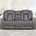 Daniel - Triple Power Leather Theater Loveseat - Gray – Reclining Loveseats by Steve Silver Furniture at Furniture Wholesale Plus , Nashville furniture store