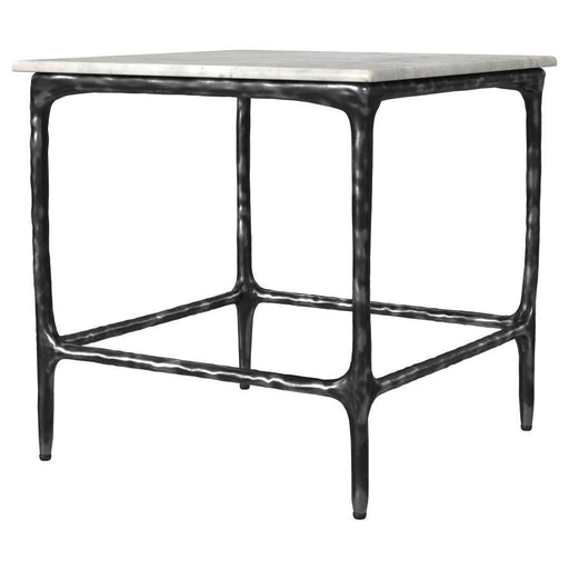 Ebby - Square Genuine Marble Top Metal End Table - White – End Tables by Coaster Fine Furniture at Furniture Wholesale Plus , Nashville furniture store