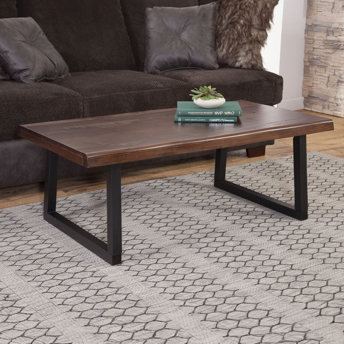 Jennings - Live Edge Cocktail - Brown – Cocktail Tables by Steve Silver Furniture at Furniture Wholesale Plus , Nashville furniture store