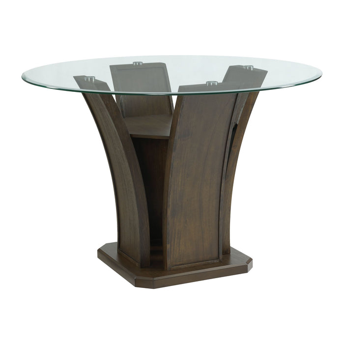 Dapper - 5 Piece Round Counter Height Dining Set (Table And Four Chairs) - Walnut – 5 Piece Dining Room Sets by Elements International at Furniture Wholesale Plus , Nashville furniture store