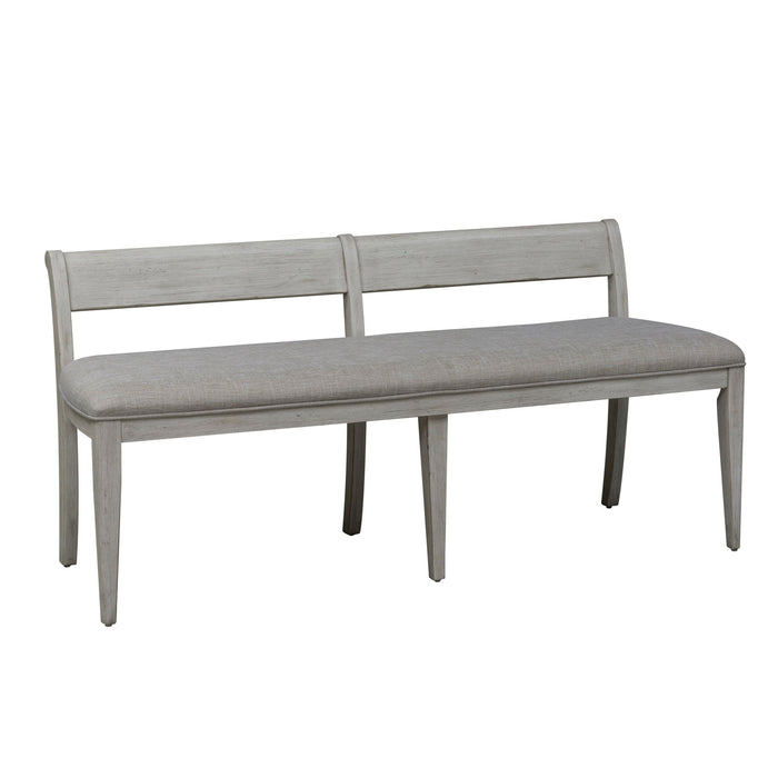 Farmhouse Reimagined - Upholstered Bench - Antique White / Chestnut Tops – Upholstered Benches by Liberty Furniture at Furniture Wholesale Plus , Nashville furniture store