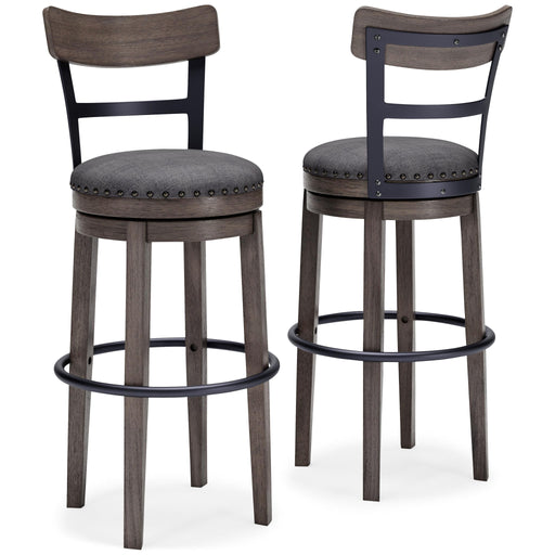 Caitbrook - Tall UPH Swivel Barstool - Gray – Bar Height (28"-30") by Signature Design by Ashley® at Furniture Wholesale Plus , Nashville furniture store