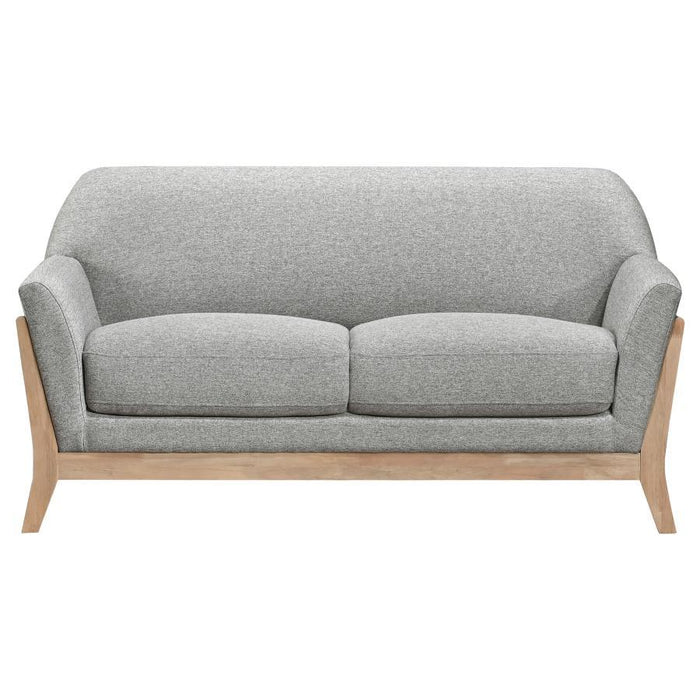 Vaughn - Fabric Upholstered Flared Arm Loveseat - Gray – Stationary Loveseats by Coaster Fine Furniture at Furniture Wholesale Plus , Nashville furniture store
