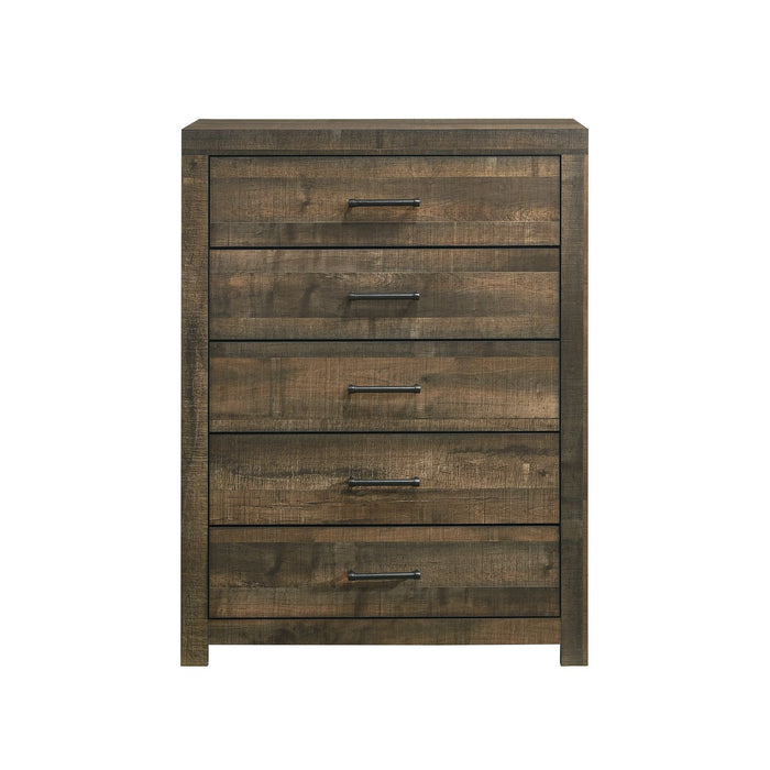 Bailey - 5-Drawer Chest - Walnut – Accent Chests by Elements International at Furniture Wholesale Plus , Nashville furniture store