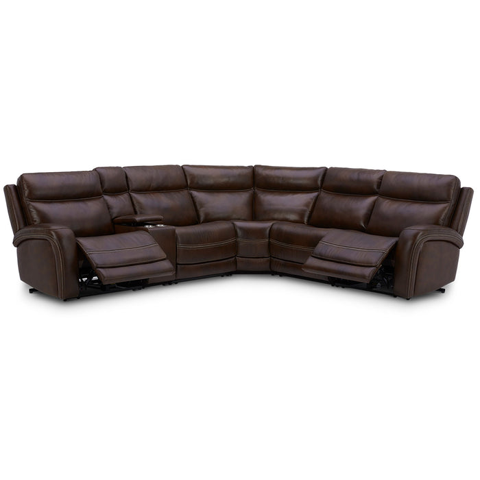 Blair - 6 Piece Sectional - Cognac – Reclining Sectionals by Liberty Furniture at Furniture Wholesale Plus , Nashville furniture store