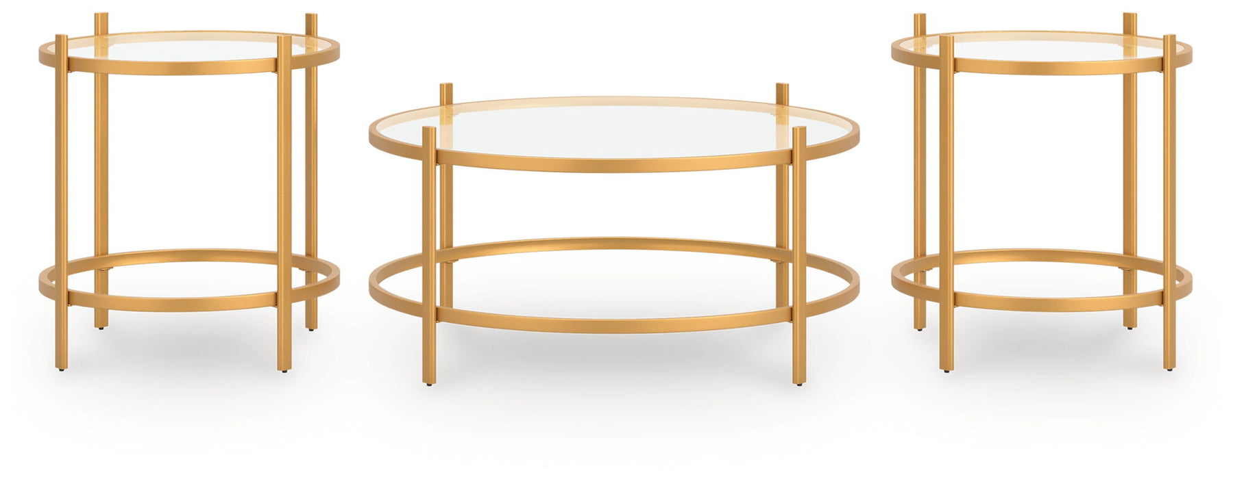 Pearlox - Occasional Table Set (Set of 3) - Gold – Table Sets by Signature Design by Ashley® at Furniture Wholesale Plus , Nashville furniture store