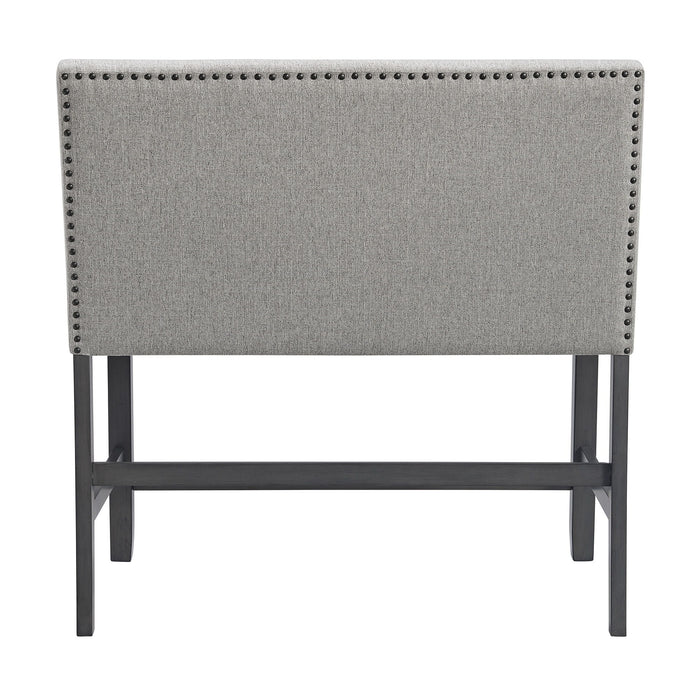 Seneca - Counter Bench With Upholstered Back And Fabric - Brown – Counter Benches by Elements International at Furniture Wholesale Plus , Nashville furniture store