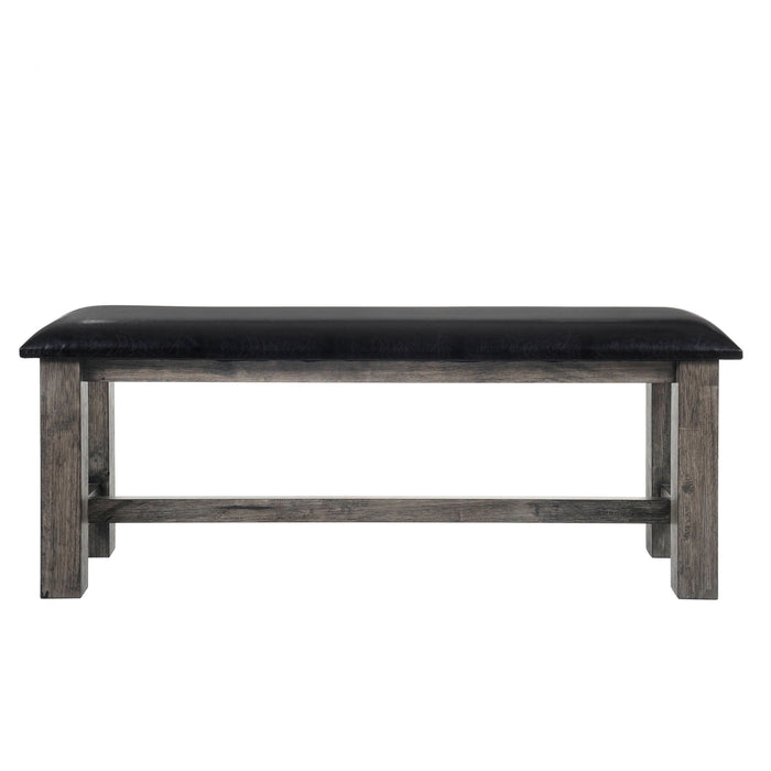 Nathan - Bench With PU Padded Seat - Gray Oak – Upholstered Benches by Elements International at Furniture Wholesale Plus , Nashville furniture store