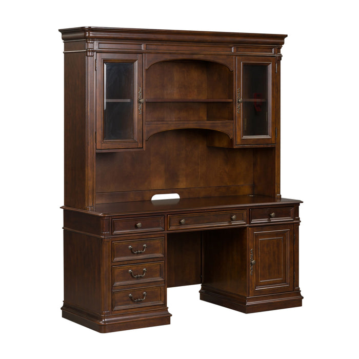 Brayton Manor - 3 Piece Jr Executive Credenza - Cognac – Credenzas & Hutches by Liberty Furniture at Furniture Wholesale Plus , Nashville furniture store
