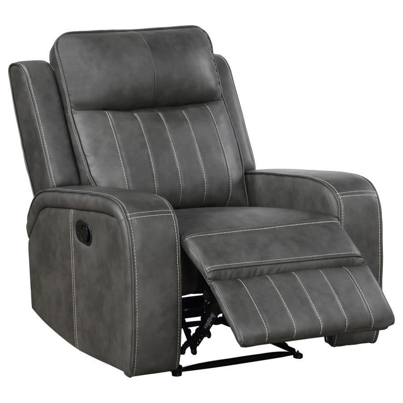 Raelynn - Upholstered Track Arm Recliner – Reclining Chairs by Coaster Fine Furniture at Furniture Wholesale Plus , Nashville furniture store