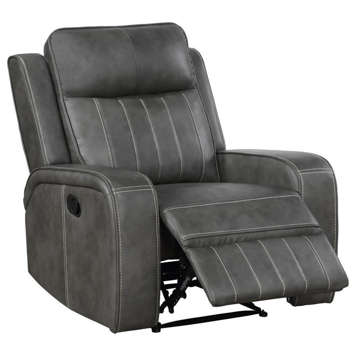 Raelynn - Upholstered Track Arm Recliner – Reclining Chairs by Coaster Fine Furniture at Furniture Wholesale Plus , Nashville furniture store