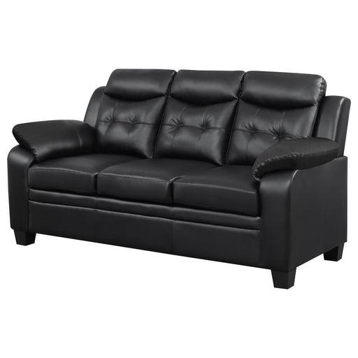 Finley - Upholstered Padded Arm Tufted Sofa - Black – Stationary Sofas by CoasterEveryday at Furniture Wholesale Plus , Nashville furniture store