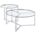 Delia - 2 Piece Round Glass Top Nesting Coffee Table – Nesting Tables by Coaster Fine Furniture at Furniture Wholesale Plus , Nashville furniture store
