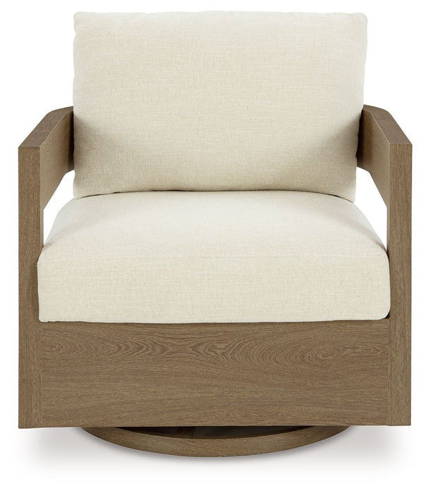 Serene Bay - Dark Brown / White - Swivel Glider Chair With Cushion - Premium Swivel Chairs from Signature Design by Ashley® - Just $928! Shop now at Furniture Wholesale Plus  We are the best furniture store in Nashville, Hendersonville, Goodlettsville, Madison, Antioch, Mount Juliet, Lebanon, Gallatin, Springfield, Murfreesboro, Franklin, Brentwood