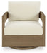 Serene Bay - Dark Brown / White - Swivel Glider Chair With Cushion - Premium Swivel Chairs from Signature Design by Ashley® - Just $928! Shop now at Furniture Wholesale Plus  We are the best furniture store in Nashville, Hendersonville, Goodlettsville, Madison, Antioch, Mount Juliet, Lebanon, Gallatin, Springfield, Murfreesboro, Franklin, Brentwood