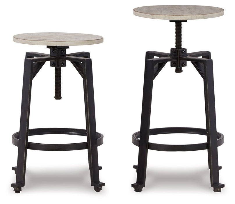 Karisslyn - Swivel Stool (Set of 2) - Whitewash / Black – Stool Sets by Signature Design by Ashley® at Furniture Wholesale Plus , Nashville furniture store