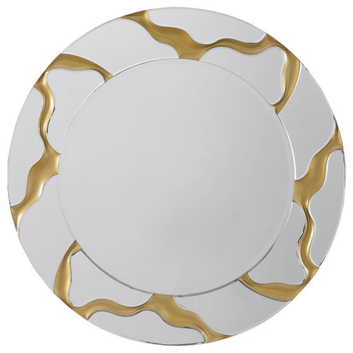 Dorinda - Round Kintsugi Style Wall Mirror - Gold – Wall Mirrors by Coaster Fine Furniture at Furniture Wholesale Plus , Nashville furniture store
