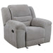 Gilson - Chenille Upholstered Reclining Glider Recliner - Gray – Glider Chairs by Coaster Fine Furniture at Furniture Wholesale Plus , Nashville furniture store