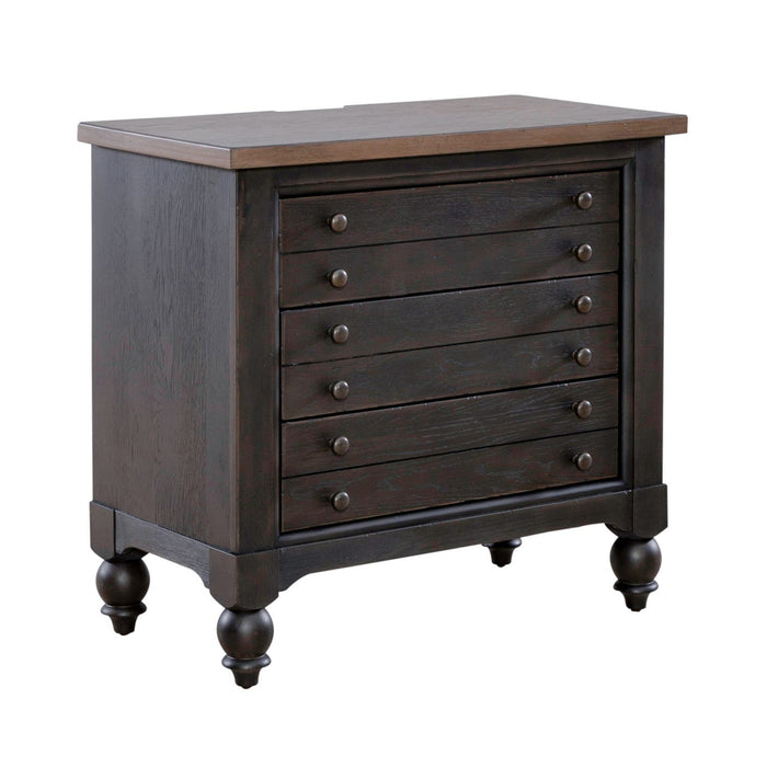 Americana Farmhouse - Bedside Chest With Charging Station – Bedside Chests by Liberty Furniture at Furniture Wholesale Plus , Nashville furniture store