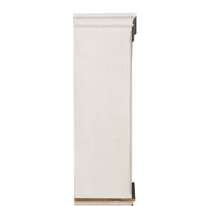 Morgan Creek - Entertainment Hutch - Antique White / Wirebrushed Tobacco Accents – Hutches by Liberty Furniture at Furniture Wholesale Plus , Nashville furniture store