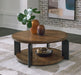 Kraeburn - Round Cocktail Table - Brown / Black – Coffee Tables by Signature Design by Ashley® at Furniture Wholesale Plus , Nashville furniture store