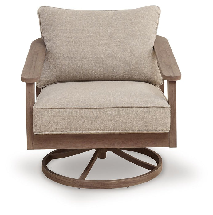 Harmony Headlands - Swivel Lounge With Cushion - Natural / Gray – Swivel Chairs by Signature Design by Ashley® at Furniture Wholesale Plus , Nashville furniture store