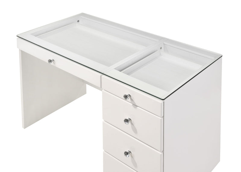 Morgan - Vanity Desk With Glass Top – Vanity Desks by Crown Mark at Furniture Wholesale Plus , Nashville furniture store