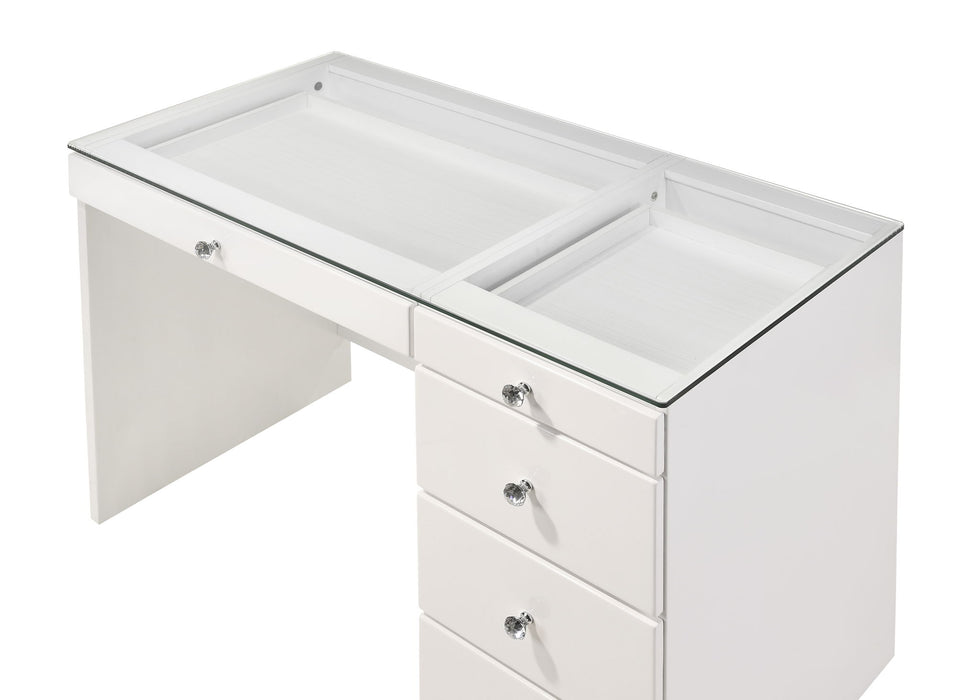 Morgan - Vanity Desk With Glass Top – Vanity Desks by Crown Mark at Furniture Wholesale Plus , Nashville furniture store