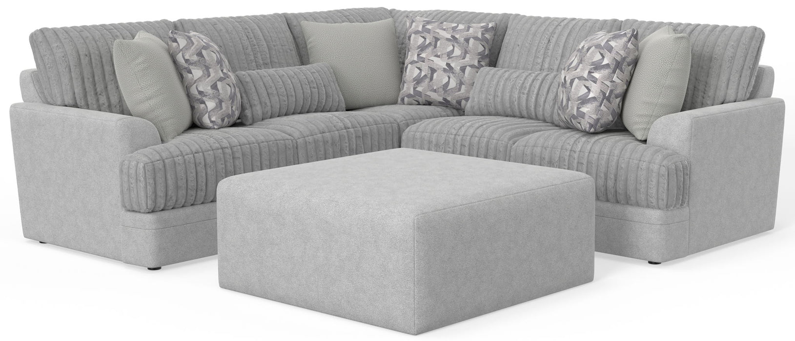 Titan - Sectional With Comfort Coil Seating, Cocktail Ottoman And Accent Pillows Included – 2 Piece Living Room Sets by Jackson at Furniture Wholesale Plus , Nashville furniture store